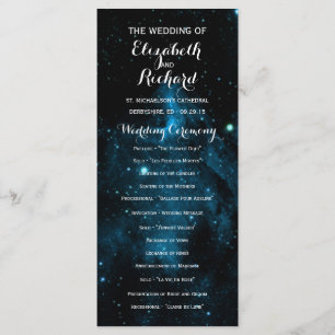 Blue Galaxy Wedding Programs
