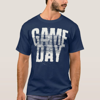 Blue Gameday Grunge Vintage Game Day T-Shirt