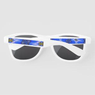 Blue Garden Anemone Pattern Sunglasses