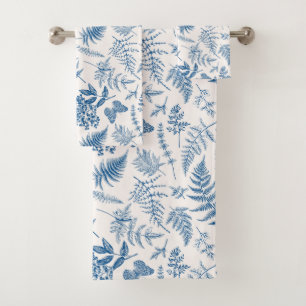 Blue Garden Butterfly & Floral Garden Motif