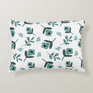 Blue Garden Floral Night Accent Pillow