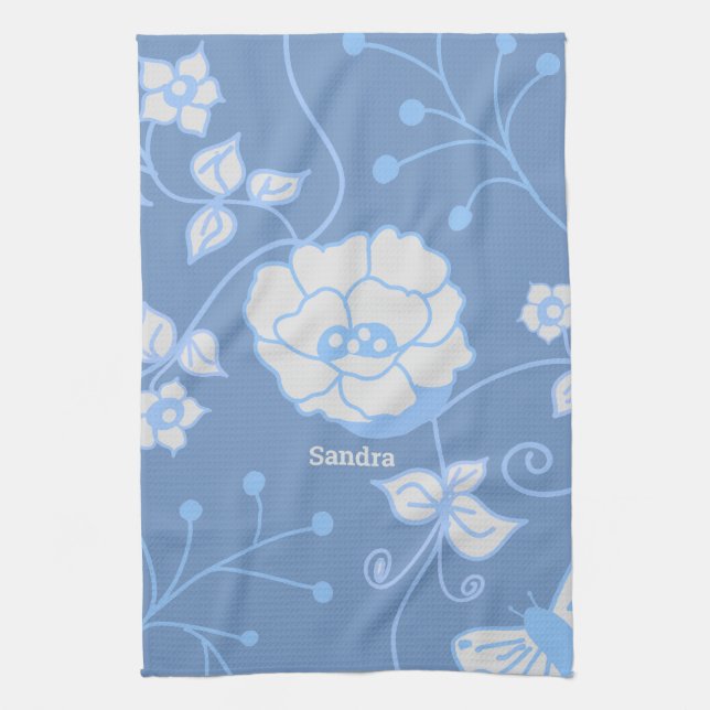 Blue Garden Kitchen Towel (Vertical)