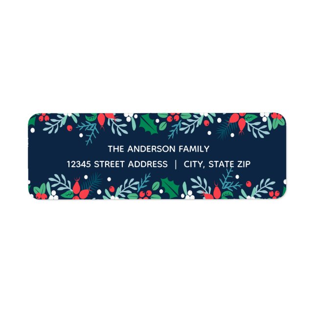 Blue Garland - Return Address Labels (Front)