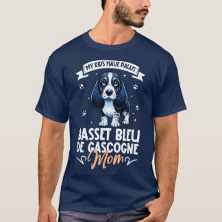 Blue Gascony Basset Mom T-Shirt