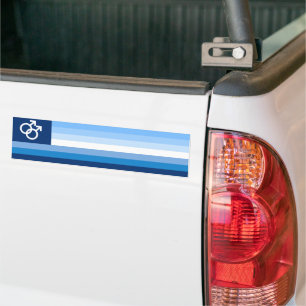 Blue Gay Love (MLM) Pride House Flag Bumper Sticker