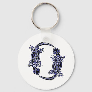 Blue Geckos Totem Keychain