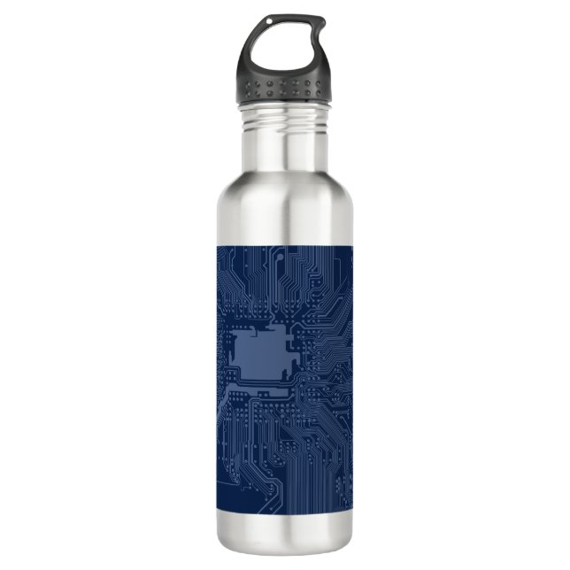 Blue Geek Motherboard Circuit Pattern 710 Ml Water Bottle (Front)