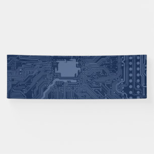 Blue Geek Motherboard Circuit Pattern Banner
