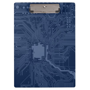 Blue Geek Motherboard Circuit Pattern Clipboard