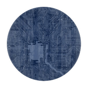 Blue Geek Motherboard Circuit Pattern Cutting Board