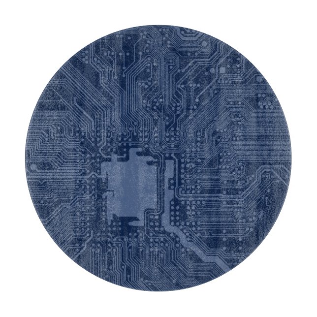 Blue Geek Motherboard Circuit Pattern Cutting Board (Front)