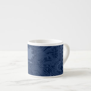 Blue Geek Motherboard Circuit Pattern Espresso Cup