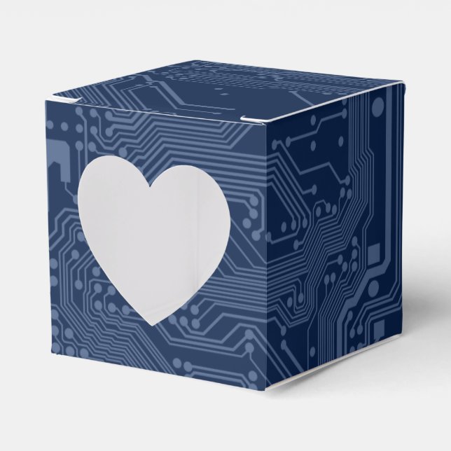 Blue Geek Motherboard Circuit Pattern Favor Box (Front Side)