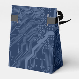Blue Geek Motherboard Circuit Pattern Favor Box