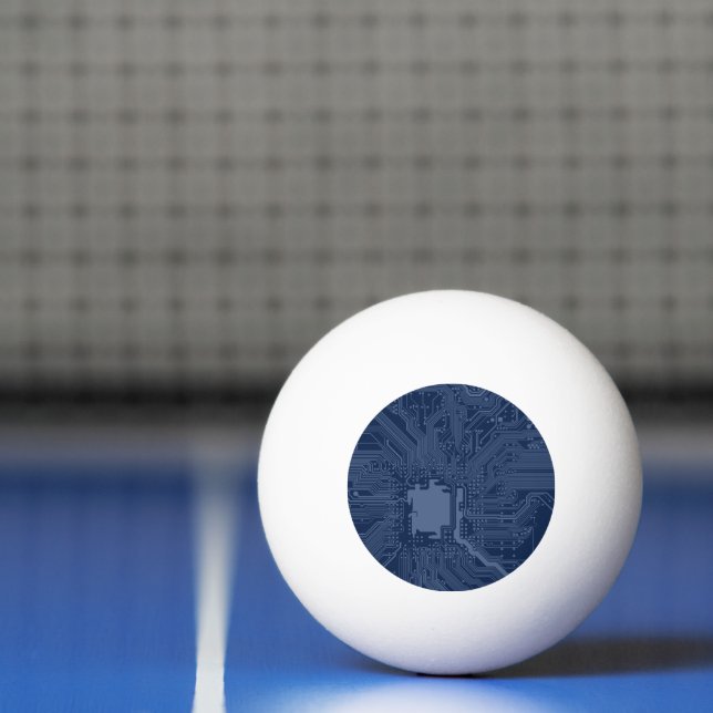 Blue Geek Motherboard Circuit Pattern Ping Pong Ball (Net)