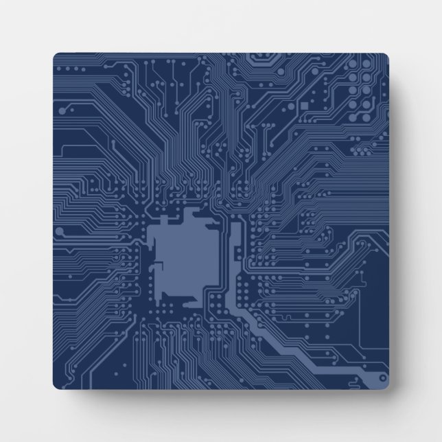 Blue Geek Motherboard Circuit Pattern Plaque (Front)