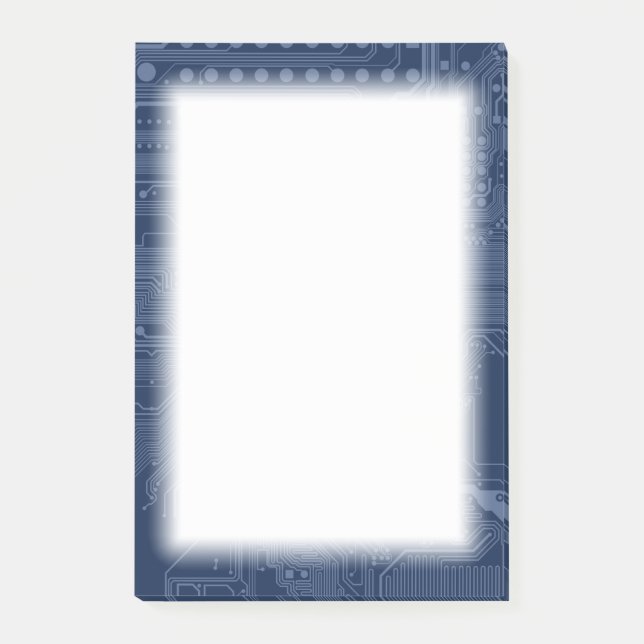 Blue Geek Motherboard Circuit Pattern Post-it Notes (Front)