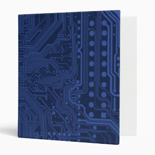 Blue Geek Motherboard Pattern Binder