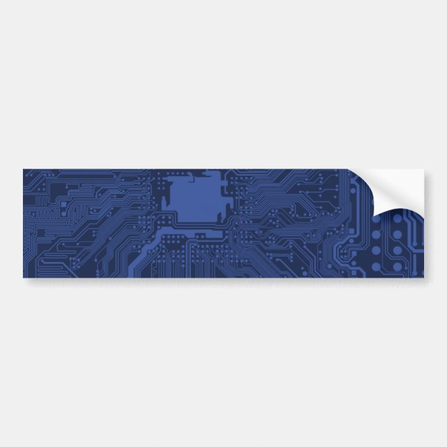 Blue Geek Motherboard Pattern Bumper Sticker (Front)