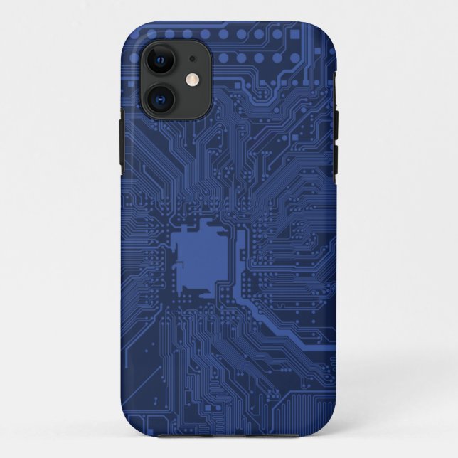 Blue Geek Motherboard Pattern Case-Mate iPhone Case (Back)