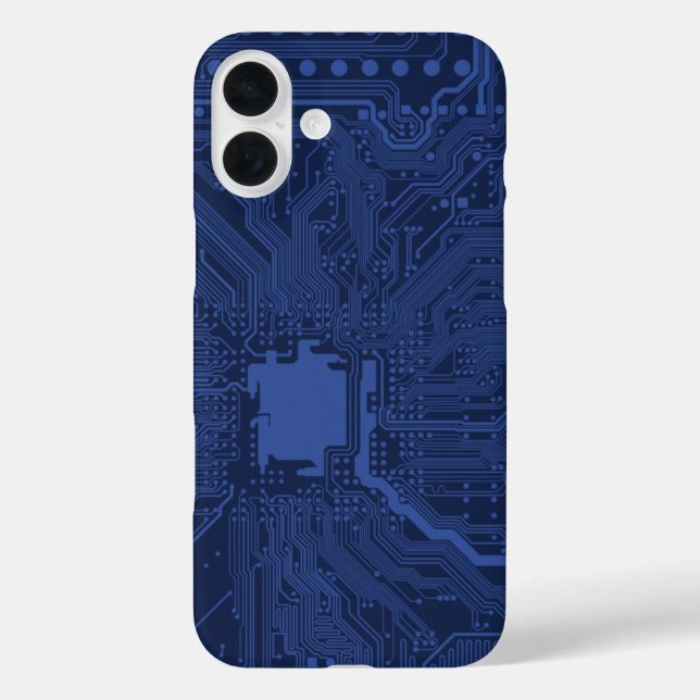 Blue Geek Motherboard Pattern Case-Mate iPhone Case (Back)