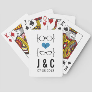 Blue Geeky Glasses Playing Cards
