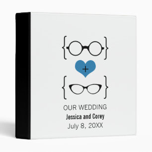 Blue Geeky Glasses Wedding Binder