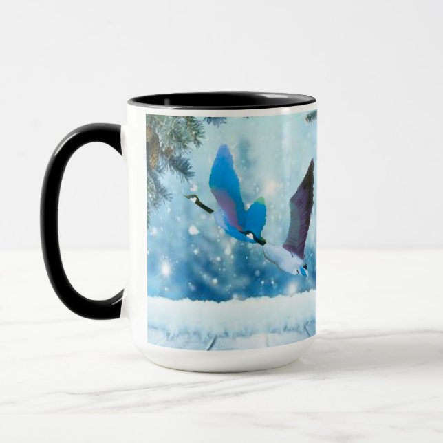 Blue Geese Mug (Left)