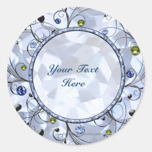Blue Gem Classic Round Sticker