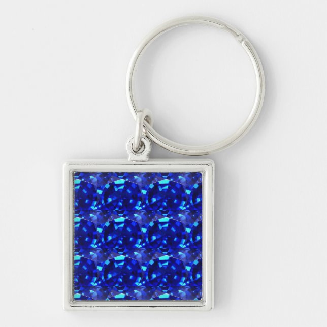 blue gem stone keychain (Front)