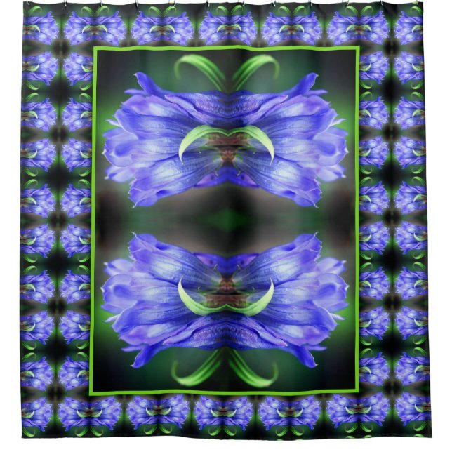 Blue Gentian Flower Abstract Art (Front)