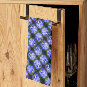 Blue Gentian Flower Abstract Pattern     Kitchen Towel