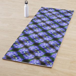 Blue Gentian Flower Abstract Personalized Yoga Mat