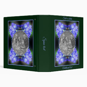 Blue Gentian Flower Frame Add Your Own Photo Binder