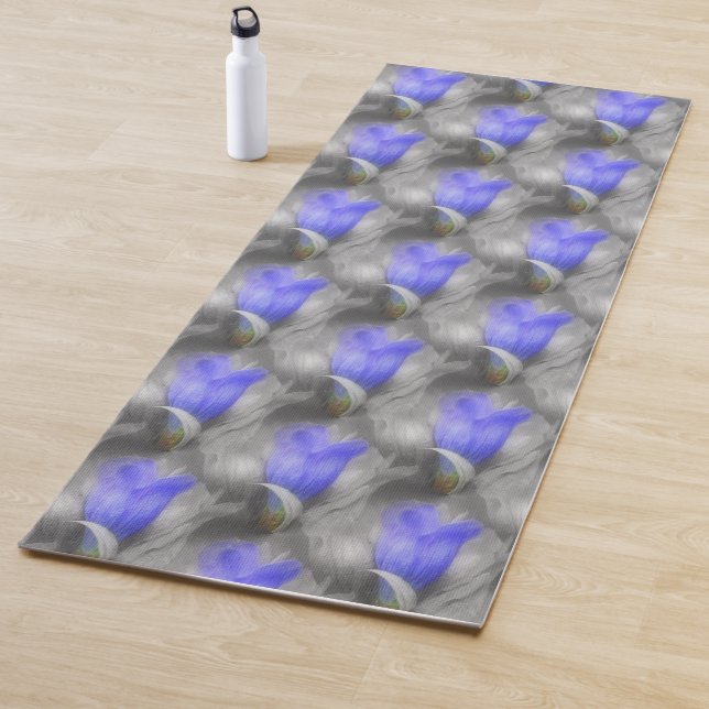 Blue Gentian Flower Nature Pattern    Yoga Mat (In Situ)