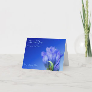 Blue Gentian Flower Nature Thank You Card