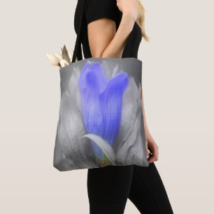 Blue Gentian Flower Partial Colour  Tote Bag