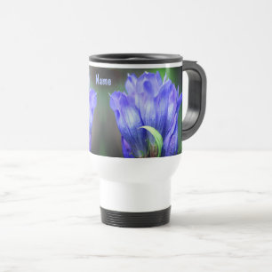 Blue Gentian Flower Personalized Travel Mug