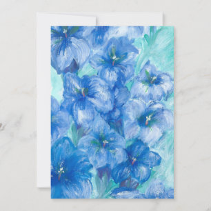 Blue Gentian Wildflower Painting  Holiday Card