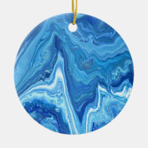 Blue Geode Ceramic Ornament