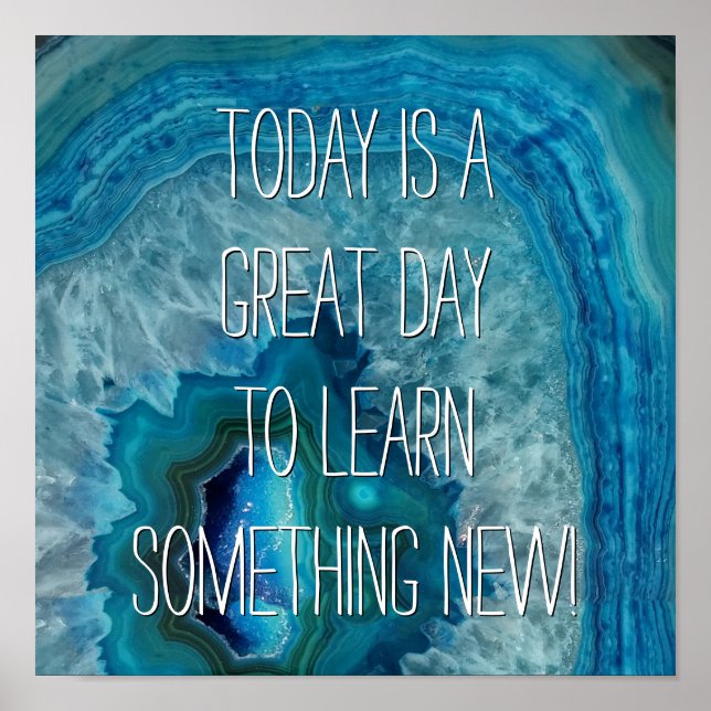 Blue Geode Rock Mineral Agate Crystal Image Poster (Front)