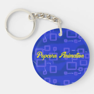 Blue Geometrc Acrylic Keychain