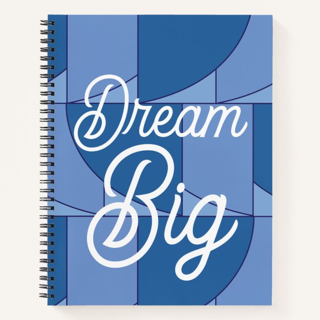 Blue Geometric Abstract Art Notebook (Front)