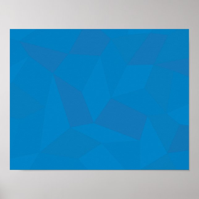 Blue, geometric, cool, unique, trendy illustration poster (Front)