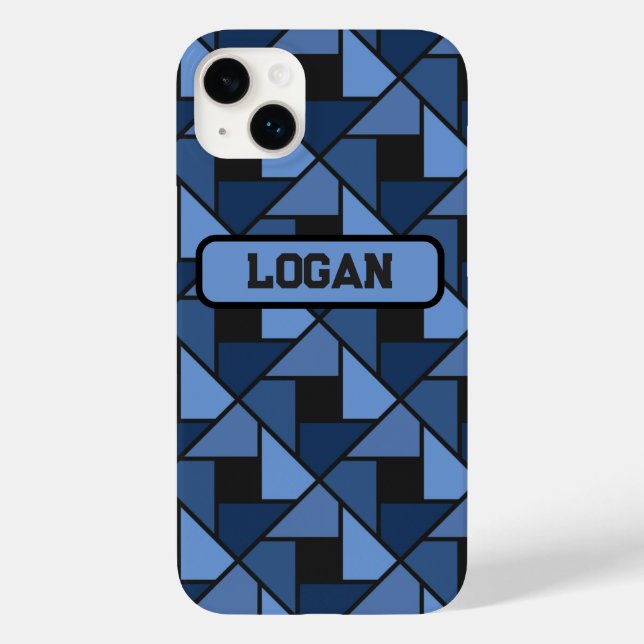 Blue Geometric Gift Phone / iPad case (Back)