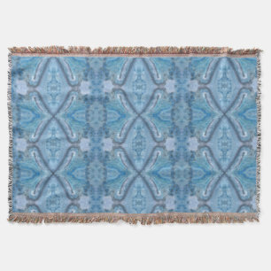 Blue Geometric Mandala Throw Blanket