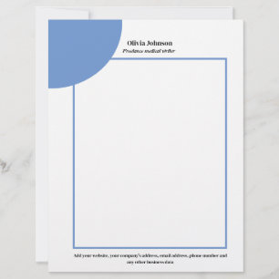 Blue geometric minimalist solopreneur business letterhead