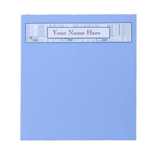 Blue Geometric Notepad with Your Name
