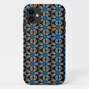 blue geometric on black case