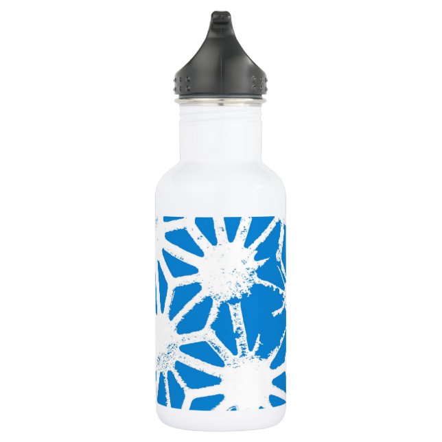 Blue geometric pattern 532 ml water bottle (Right)